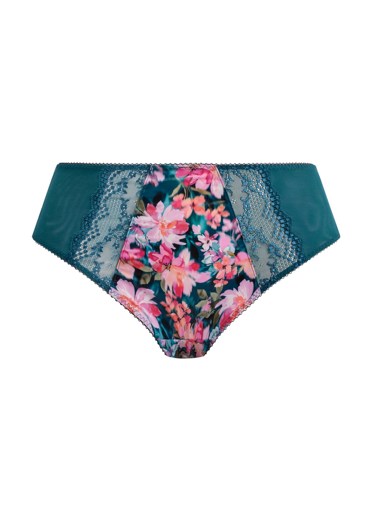 elomi Lucie Teal Floral High Leg Brief