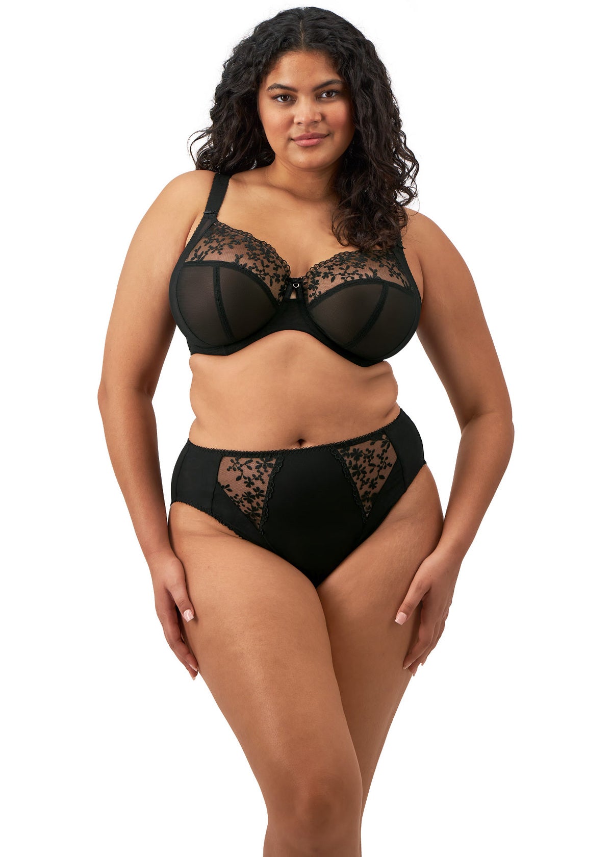 elomi Zarla Black Stretch Banded Bra