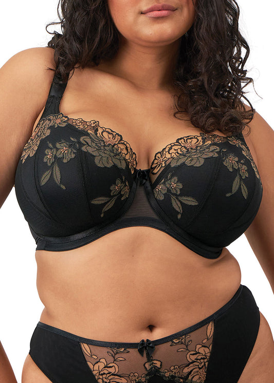 elomi Teagan Black / Almond Padded Half Cup Bra
