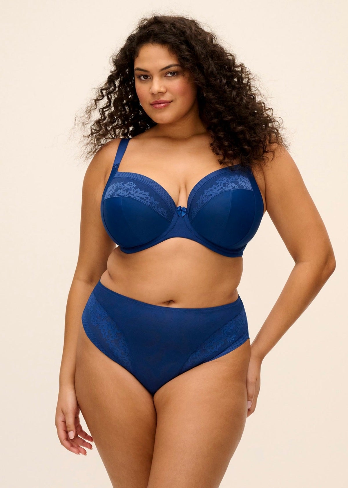 elomi Nerina French Navy Stretch Plunge Bra