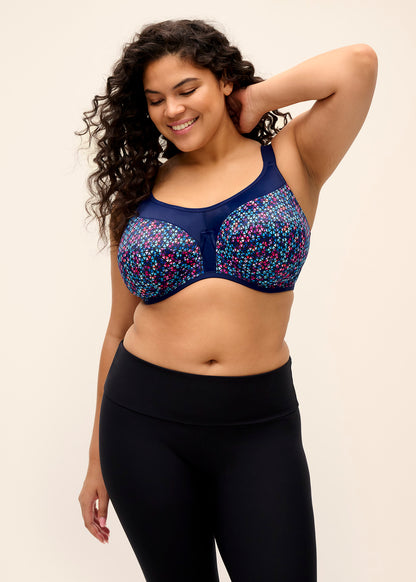 elomi Energise Navy Geo Sports Bra
