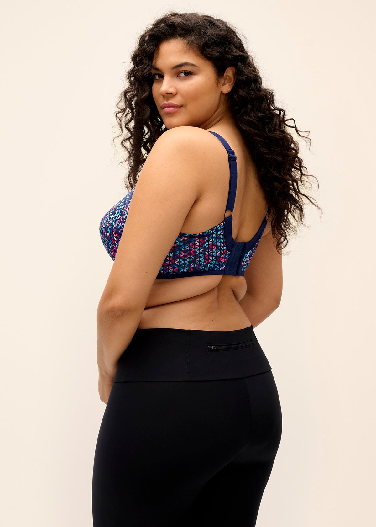 elomi Energise Navy Geo Sports Bra