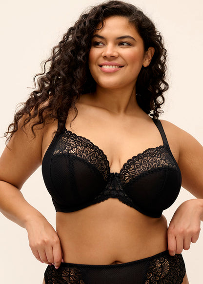 elomi Tiernie Black Stretch Plunge Bra