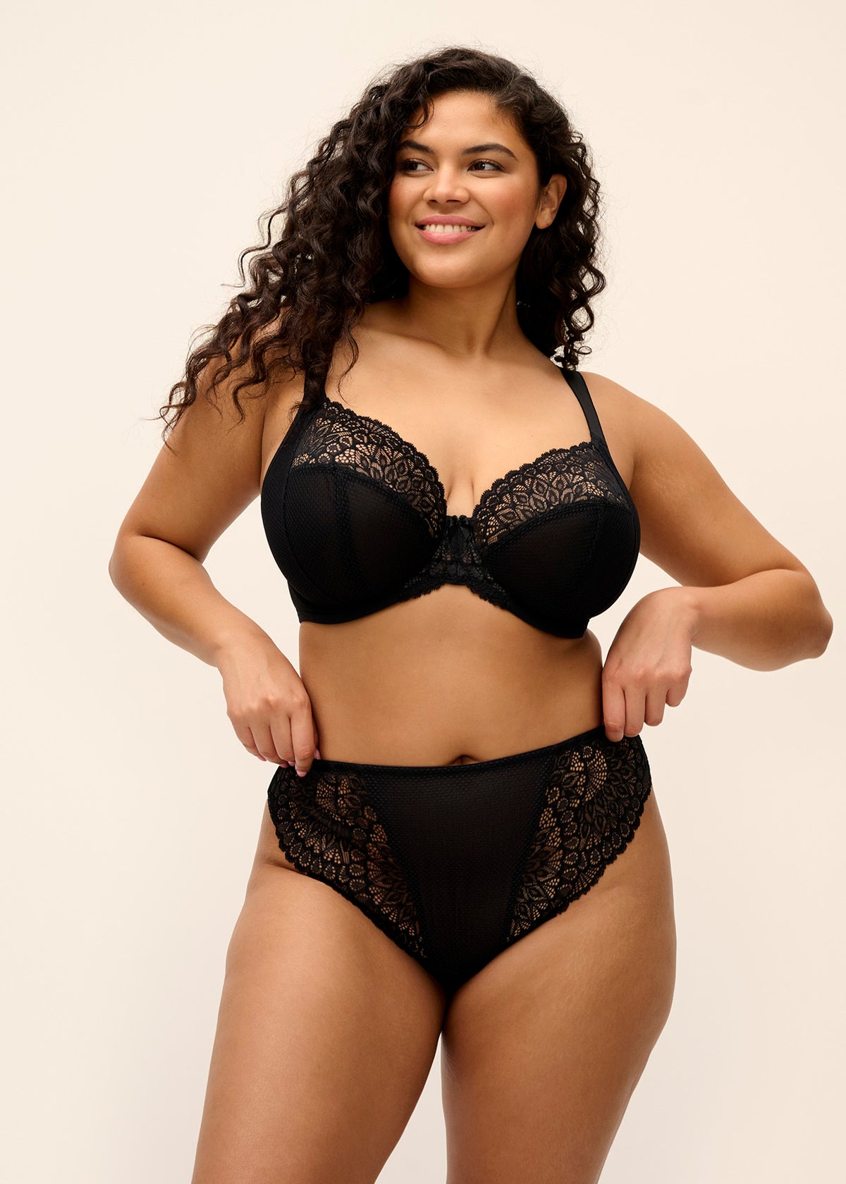 elomi Tiernie Black Stretch Plunge Bra
