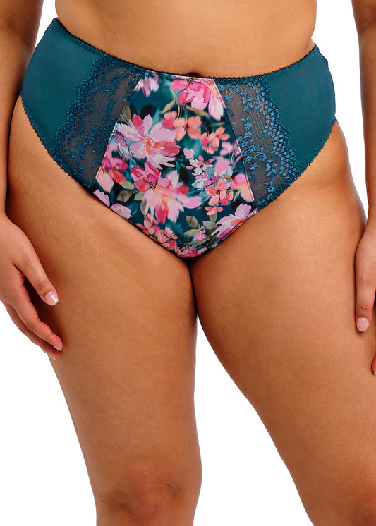 elomi Lucie Teal Floral High Leg Brief