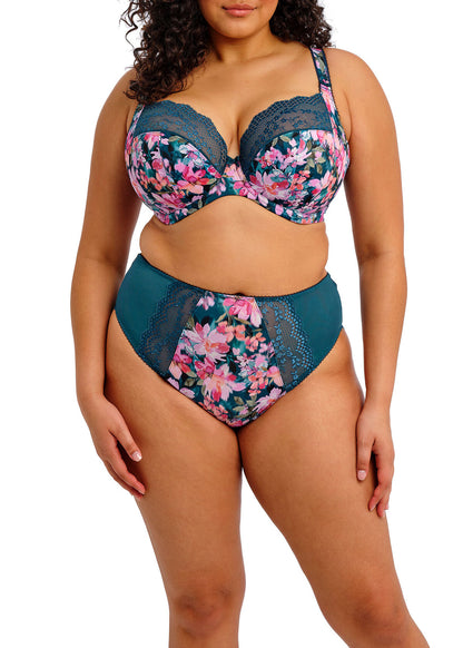 elomi Lucie Teal Floral High Leg Brief