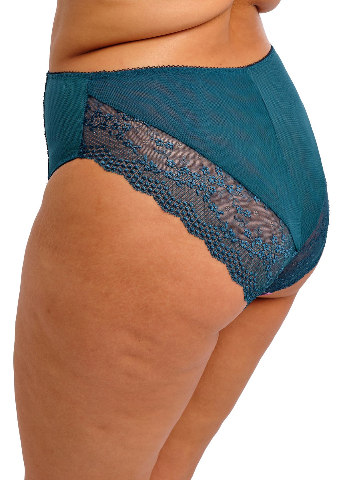 elomi Lucie Teal Floral High Leg Brief