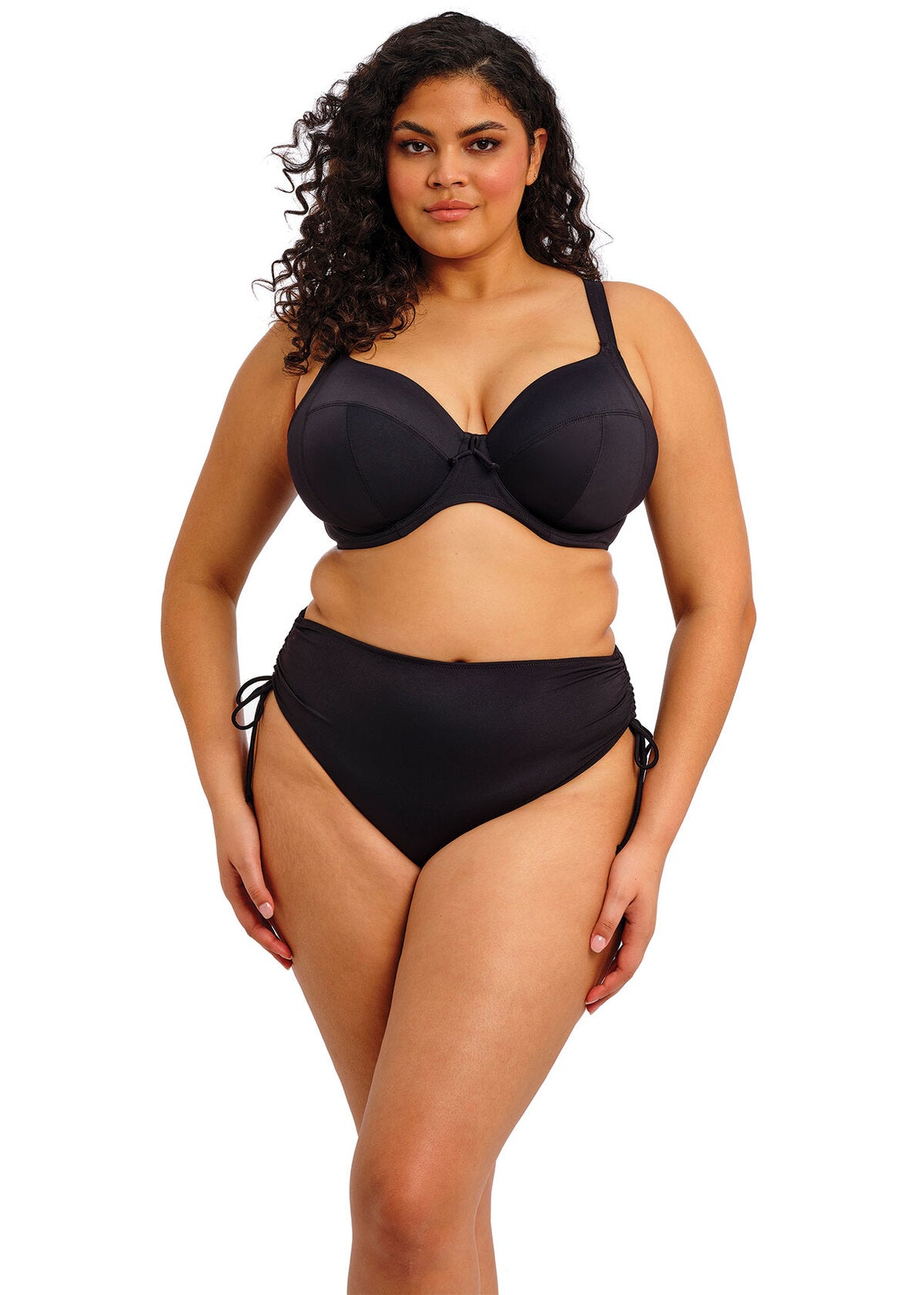 elomi Plain Sailing Black Plunge Bikini Top