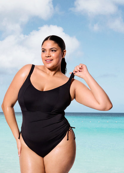 elomi Plain Sailing Black Non Wired Swimsuit