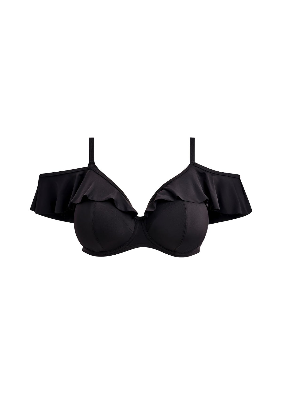 elomi Plain Sailing Black Bardot Bikini Top
