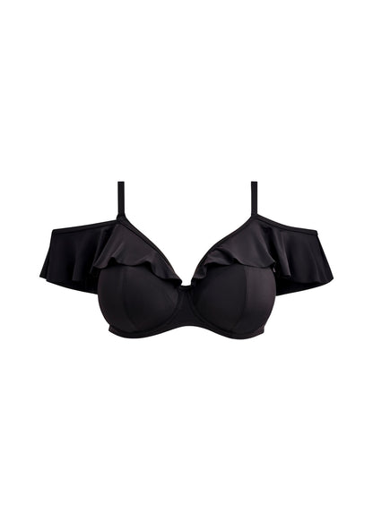 elomi Plain Sailing Black Bardot Bikini Top