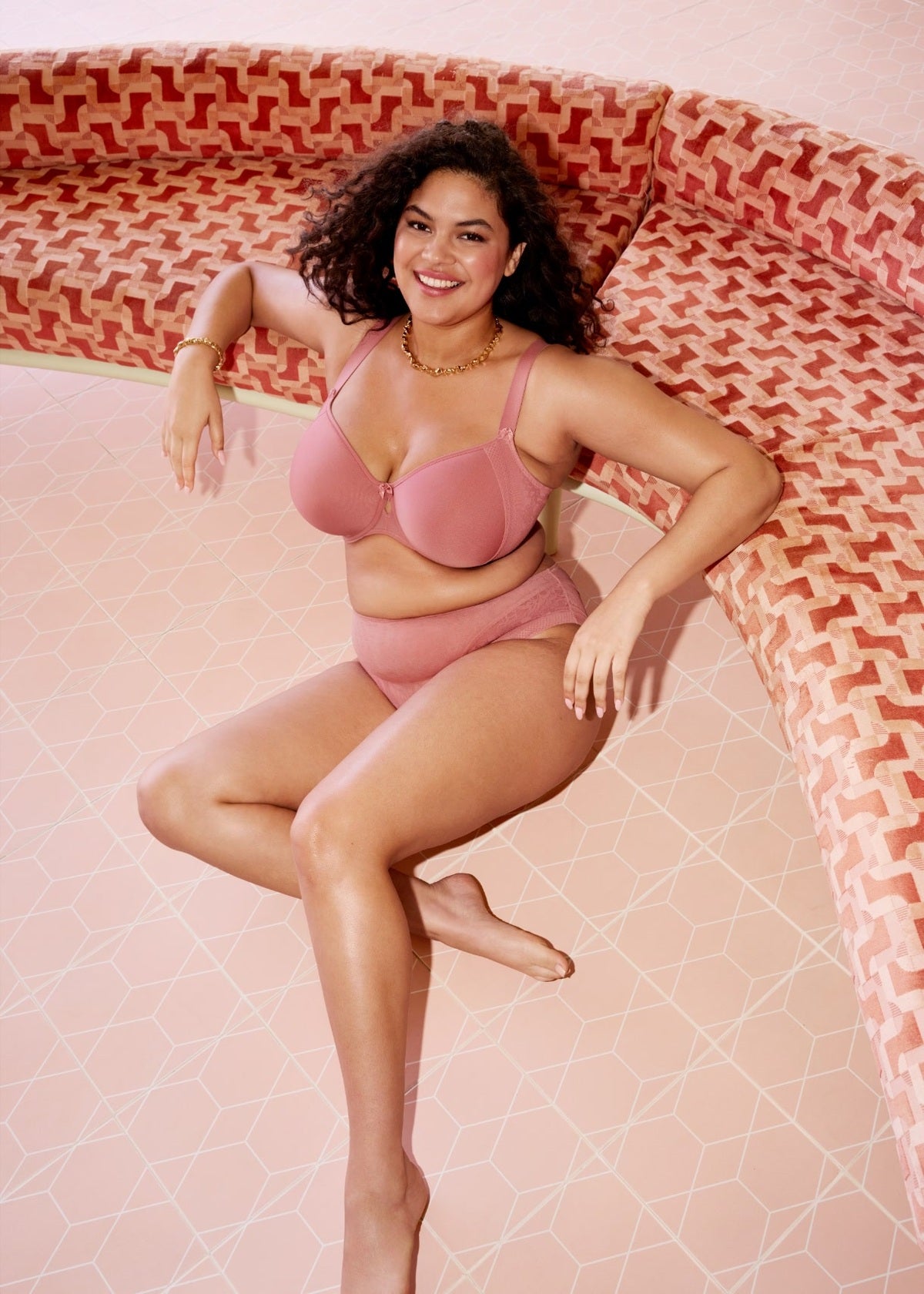 elomi Nerina Dusty Rose High Leg Brief