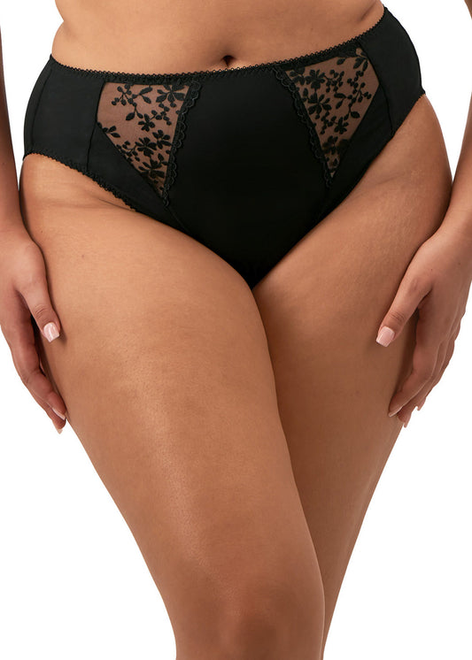 elomi Zarla Black High Leg Brief