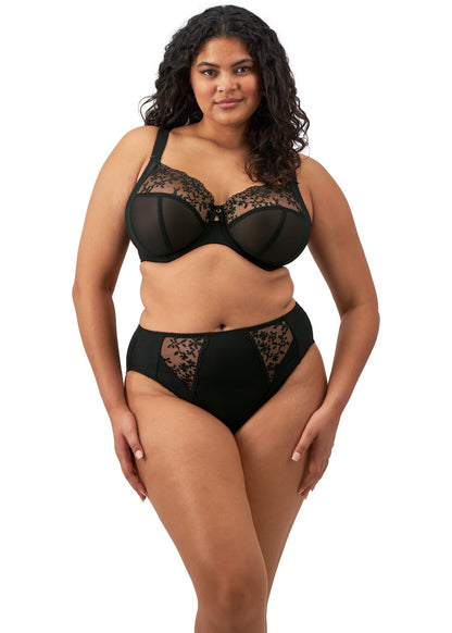 elomi Zarla Black High Leg Brief